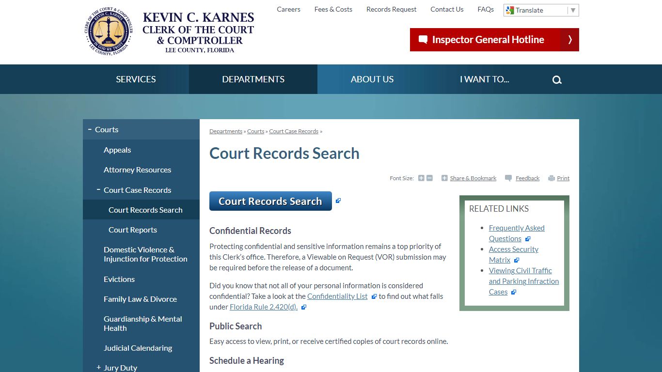 Court Records Search | Lee County Clerk of Court, FL