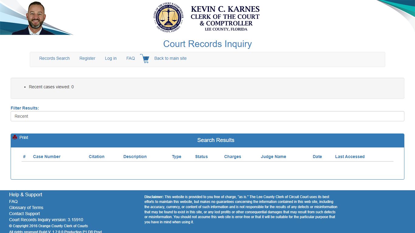 Lee County Clerk of Courts Records Inquiry